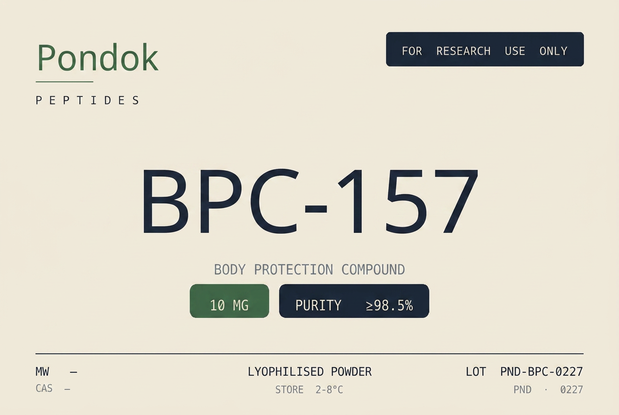 BPC-157 10mg label, Pondok Peptides