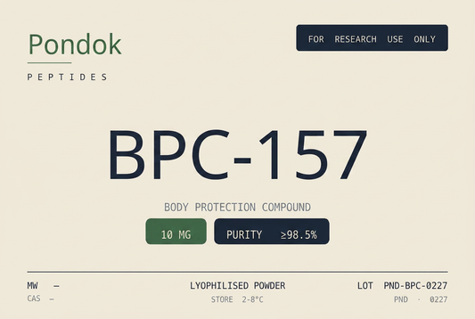 BPC-157 10mg label, Pondok Peptides
