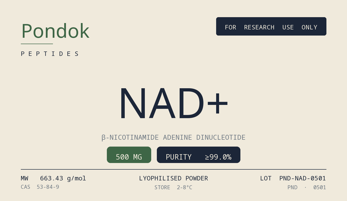 NAD+ - Pondok Peptides label