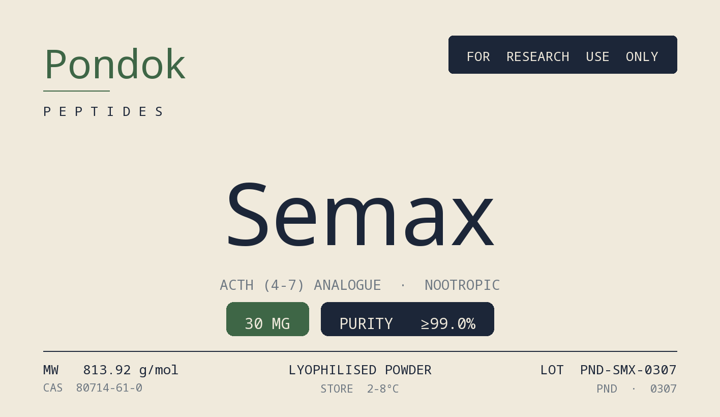 Semax - Pondok Peptides label