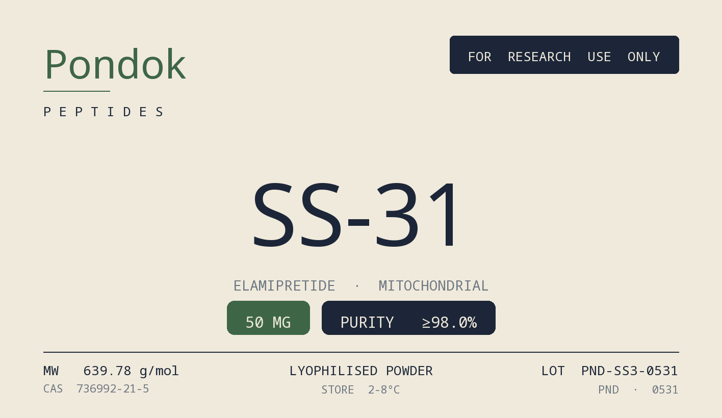 SS-31 - Pondok Peptides label