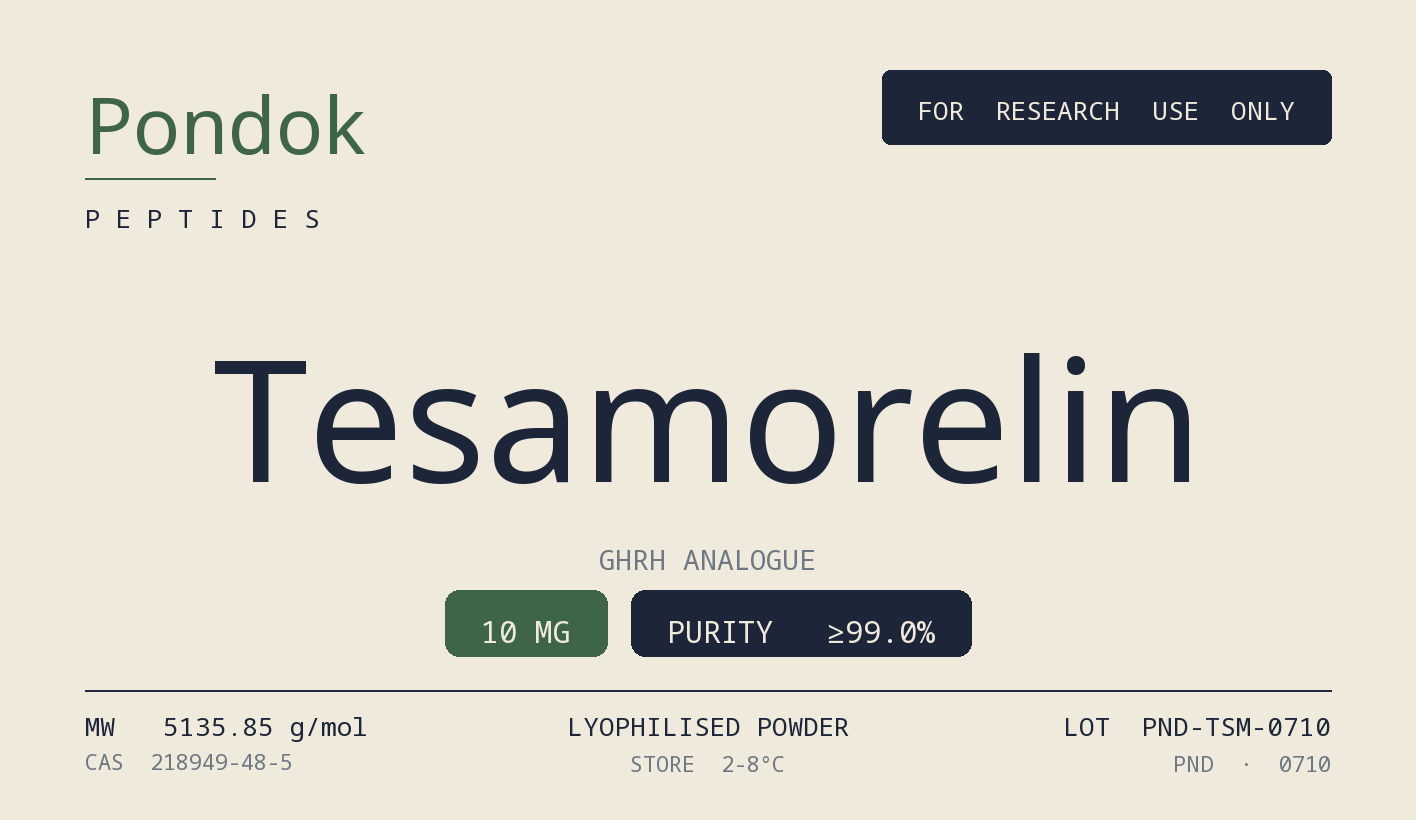 Tesamorelin - Pondok Peptides label